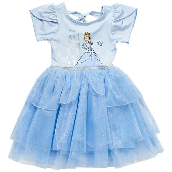 Girls &#40;4-6x&#41; Disney Cinderella Short Sleeve Strappy Tutu Dress - image 