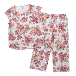 Petites Karen Neuburger Flutter Sleeve Floral Capri Pajama Set