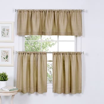 Elrene Cameron Kitchen Curtains - Linen - Boscov's