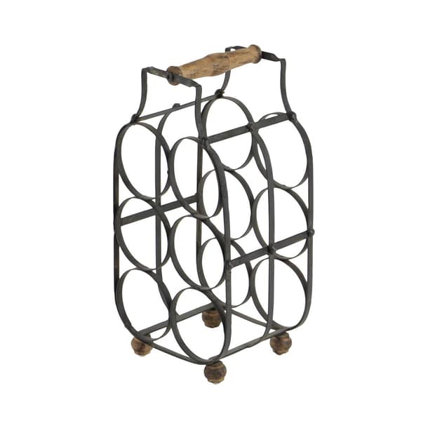 9th & Pike&#174; Medium Black Metal Wine Holder