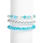 Ashley Cooper(tm) Silver-Tone & Blue Bead Stretch Bracelets - image 1