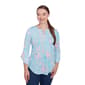 Womens Ruby Rd. Spring Oasis Cloisonna Floral Blouse - image 1