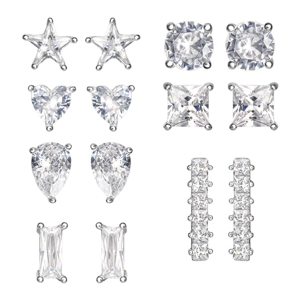 Splendere 7pr. Sterling Silver Cubic Zirconia Stud Earrings Set