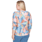 Petite Alfred Dunner Beachcomber Abstract Floral V Neck Tee - image 2