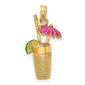 Unisex Gold Classics&#40;tm&#41; 14kt Gold 3D Fuschia Cocktail Drink Charm - image 1