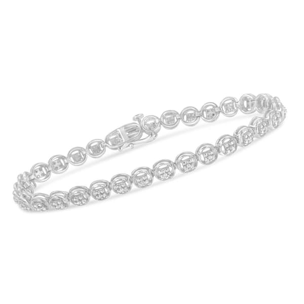 Diamond Classics&#8482; Sterling Silver Diamond Circle Link Bracelet