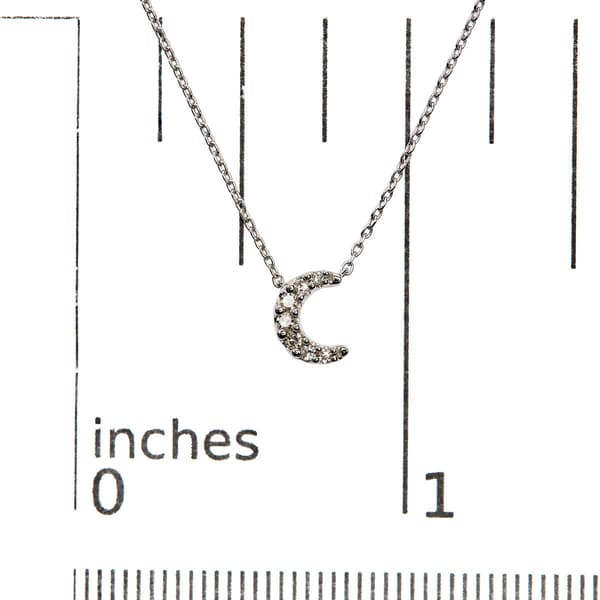 Haus of Brilliance 10kt. White Gold Diamond Moon Pendant