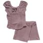 Girls &#40;7-12&#41; Dream Girl Rib Faux Corset Top with Envelope Skort - image 1