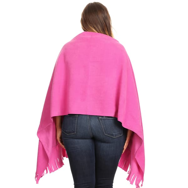 Plus Size White Mark Solid Shawl Poncho