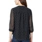 Womens Jones New York Kelly Long Sleeve V-Neck Dot Blouse - image 2