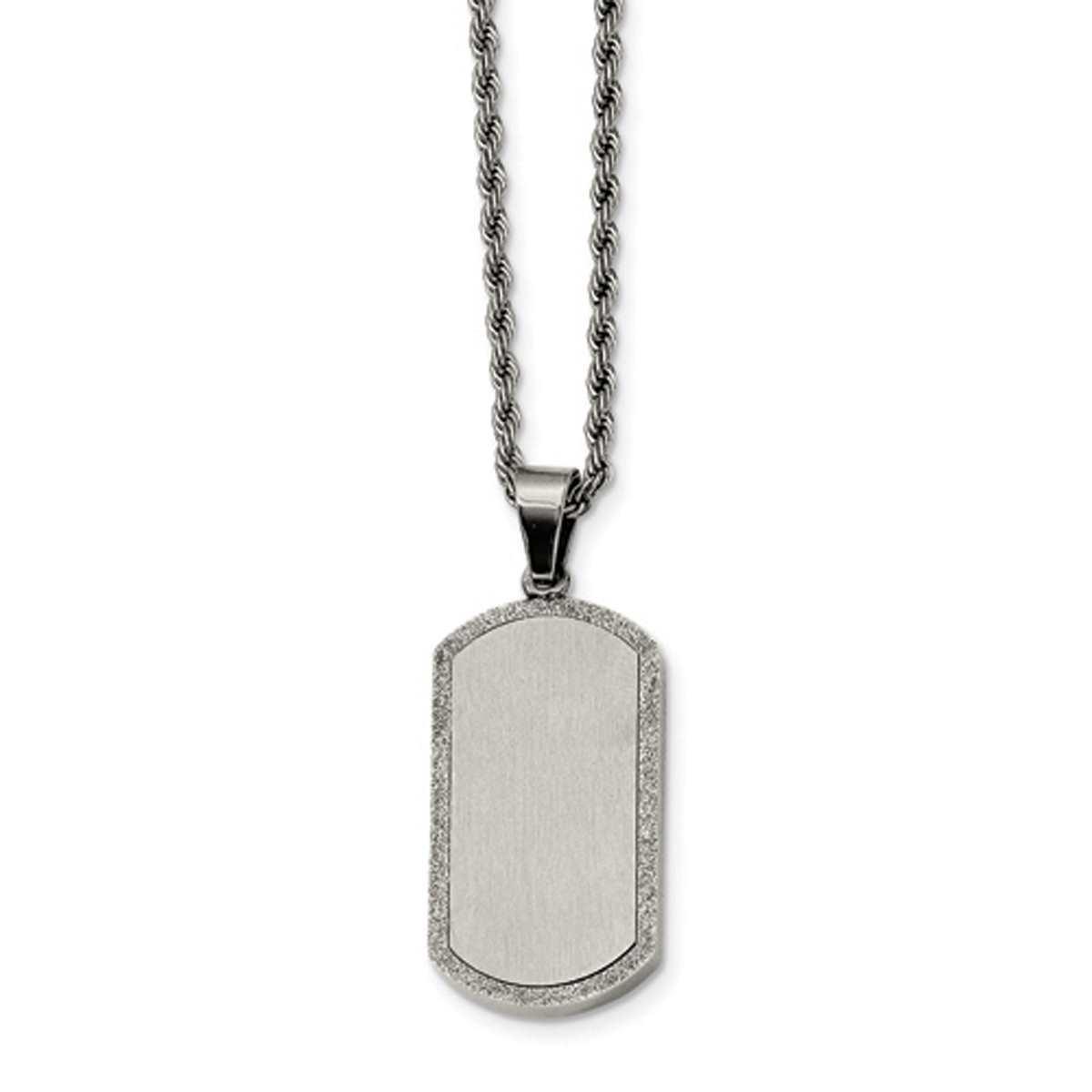 Mens Gentlemen’s Classics™ Silver Laser Cut Dog Tag...