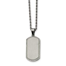 Mens Gentlemen's Classics(tm) Silver Laser Cut Dog Tag Necklace