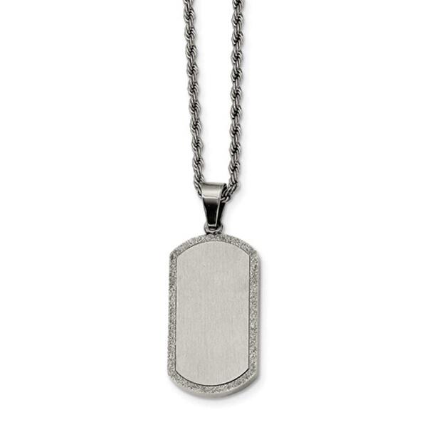 Mens Gentlemen's Classics&#40;tm&#41; Silver Laser Cut Dog Tag Necklace - image 