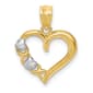 Gold Classics&#40;tm&#41; 14kt. Gold & Rhodium Polished Heart Pendant - image 1