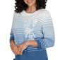 Petite Alfred Dunner Tuscany Ombre Stripe Floral Sweater - image 5