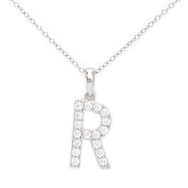 Gianni Argento Silver Initial Pendant Necklace - R
