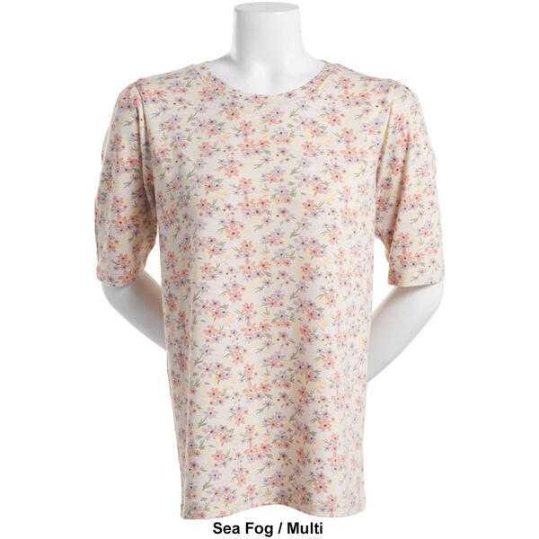 Womens Architect&#174; Puff Elbow Sleeve Floral Blouse