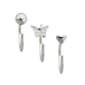 3pk. 20-Gauge Surgical Steel Heart Butterfly & Ball Open Nose Set - image 1