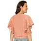 Womens Democracy Short Flutter Sleeve V Neck Mix Media Blouse - image 2