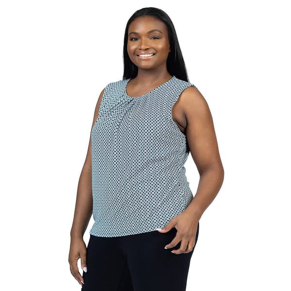 Plus Size 24/7 Comfort Apparel Medallion Sleeveless Blouse