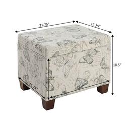 Convenience Concepts Madison Butterfly Storage Ottoman