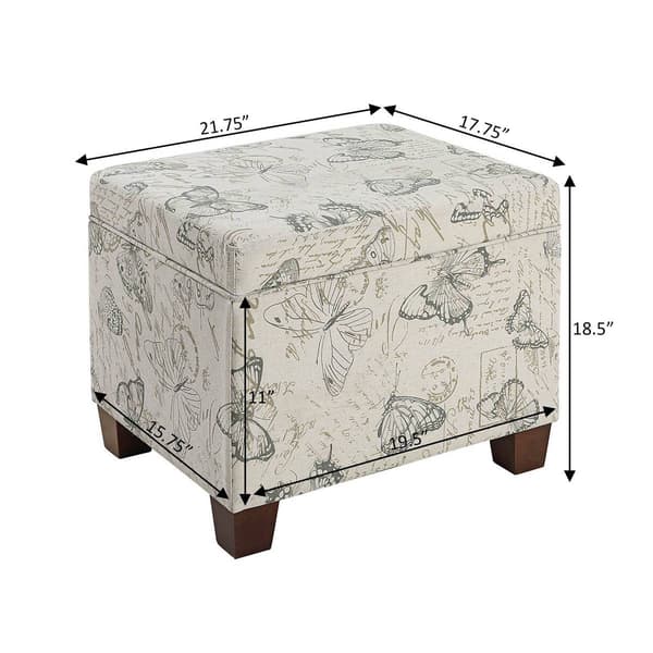 Convenience Concepts Madison Butterfly Storage Ottoman