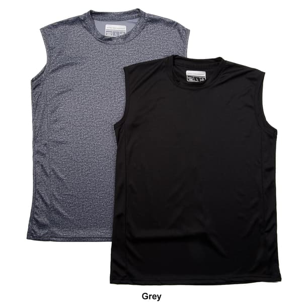 Mens Ultra Performance 2pk. Marled and Solid Muscle T-Shirts