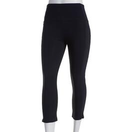 DKNY Women's Tummy Control Workout Yoga Leggings, Black with Two Tone Logo  Side Tape, XS