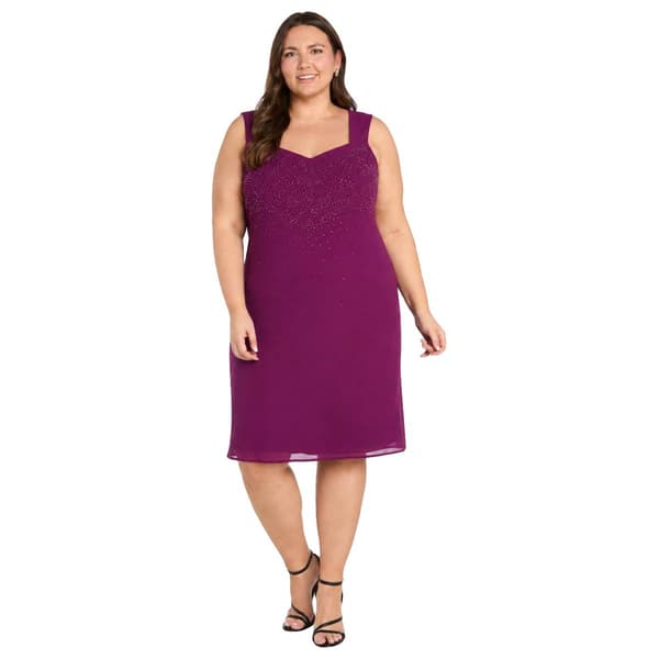 Plus Size R&M Richards Long Sleeve Bead Jacket Dress