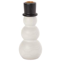 K&K Interiors 7in. Wood Snowman Taper Candleholder
