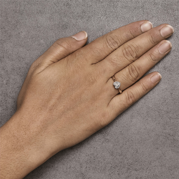 Haus of Brilliance Gold Plated Diamond Heart Engagement Ring