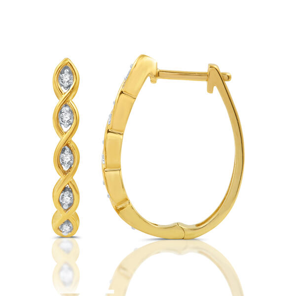 Diamond Classics&#8482; 1/10ctw. Diamond Yellow Hoop Earrings
