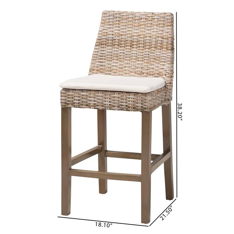 bali & pari Toby Modern Bohemian Kubu Rattan Counter Stool