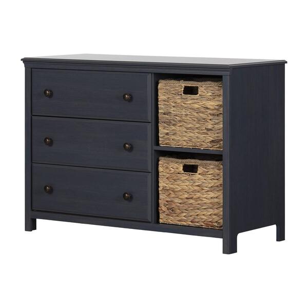 South Shore Cotton Candy Blueberry 3-Drawer Dresser w/Baskets - image 