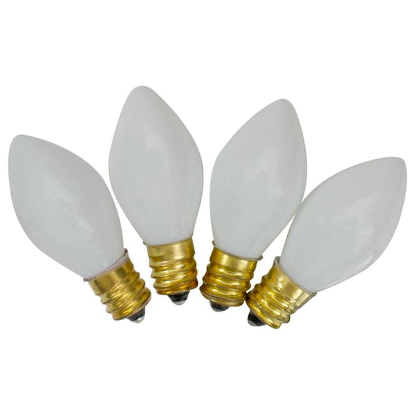 Northlight Seasonal C7 White Opaque Replacement Bulbs - Pack of 4