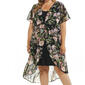 Juniors Plus Liberty Love Floral Kimono Dress Set - Black/Mauve - image 3