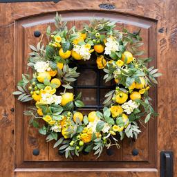 Melrose 28in. Lemon Floral Wreath
