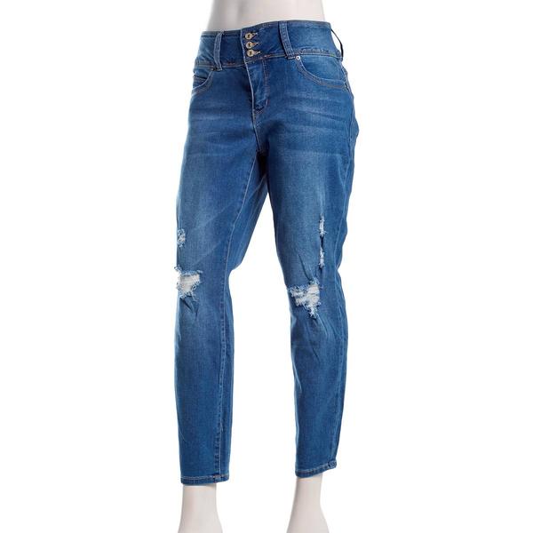 Petite Royalty Wanna Betta Butt Three Button Skinny Jeans