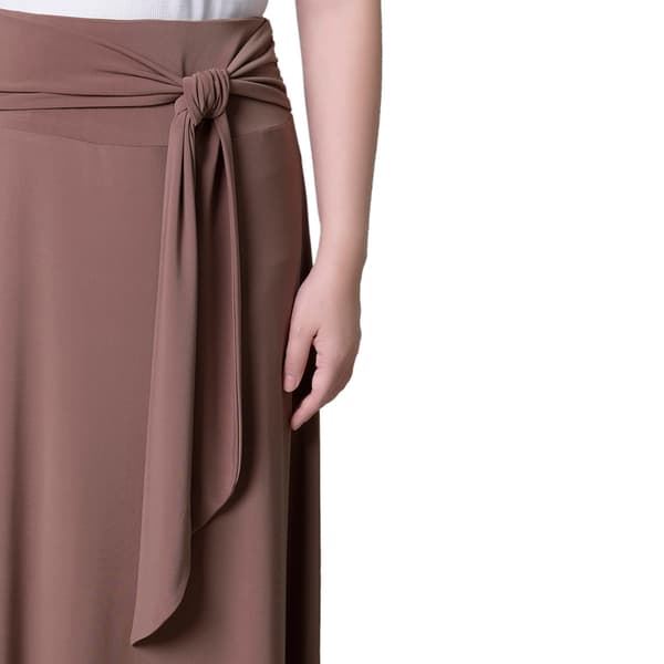 Petite NY Collection Pull-On Solid Tie Waist Sash Belt Skirt