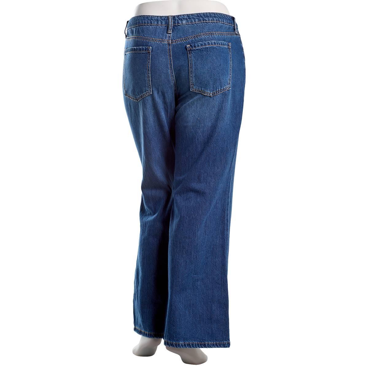 Juniors Celebrity Pink Mid Rise Baggy Flare Jeans