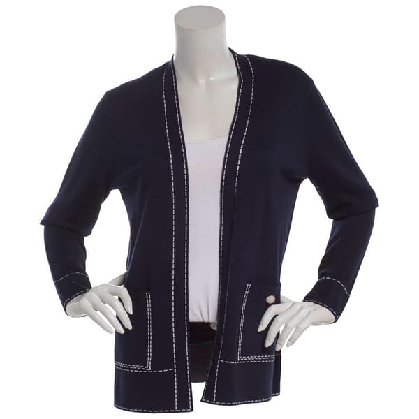 Womens 89th & Madison Long Sleeve Open Front Cardigan - image 