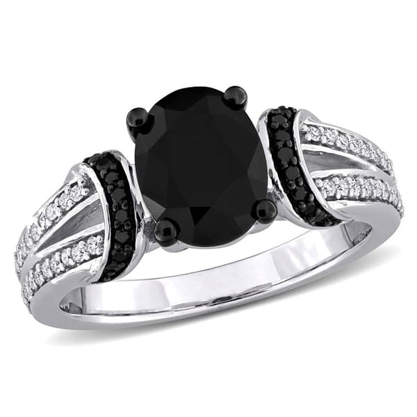 Sophia B 2 1/4ctw. Black & White Oval Diamond Ring