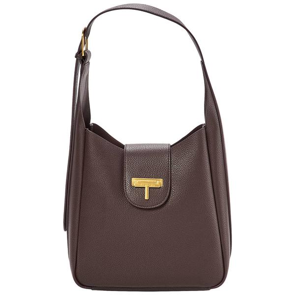 Tahari Sidney Solid Pebbled Shoulder Bag - image 