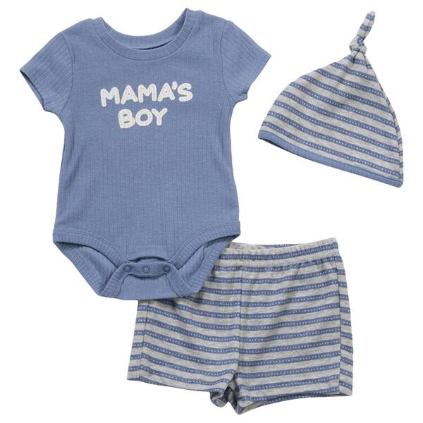 Baby Boy &#40;3-9M&#41; Baby Essentials&#40;R&#41; 3pc. Mama''s Boy Shorts Set - image 