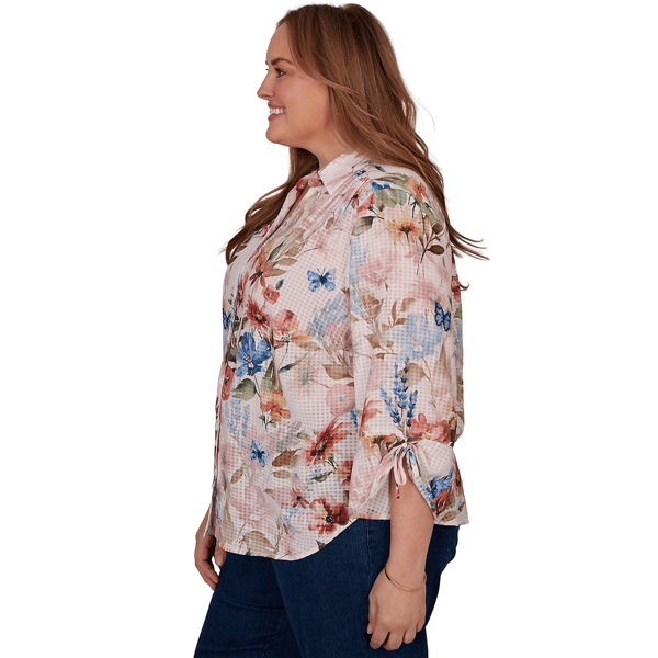 Plus Size Alfred Dunner Camden Market Floral Button Front Blouse