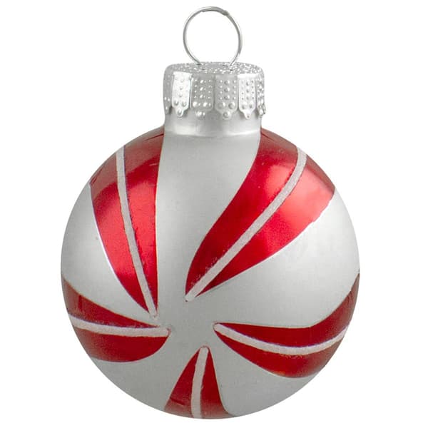 Northlight 12ct. Red & Silver Swirl Glass Christmas Ornaments Set