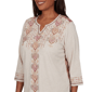 Petite Alfred Dunner Union Square Medallion Embroidered Blouse - image 5