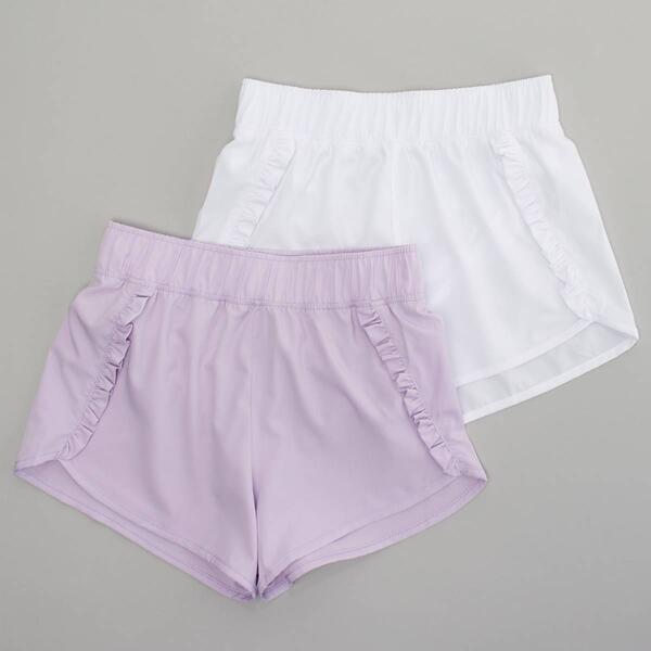 Girls &#40;7-12&#41; Yogalicious&#40;R&#41; 2pk. Ruffle Trim Running Shorts - image 