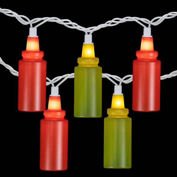 Northlight Seasonal 6ft. Ketchup &amp; Mustard Bottle Patio Light Set