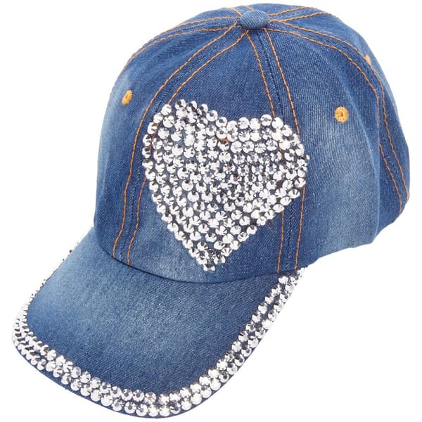 Womens Madd Hatter Heart Bling Baseball Cap - image 